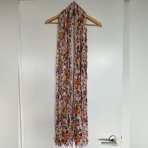 Stunning Floral Beaded Handcrafted Scarf, Multicolour, OS.